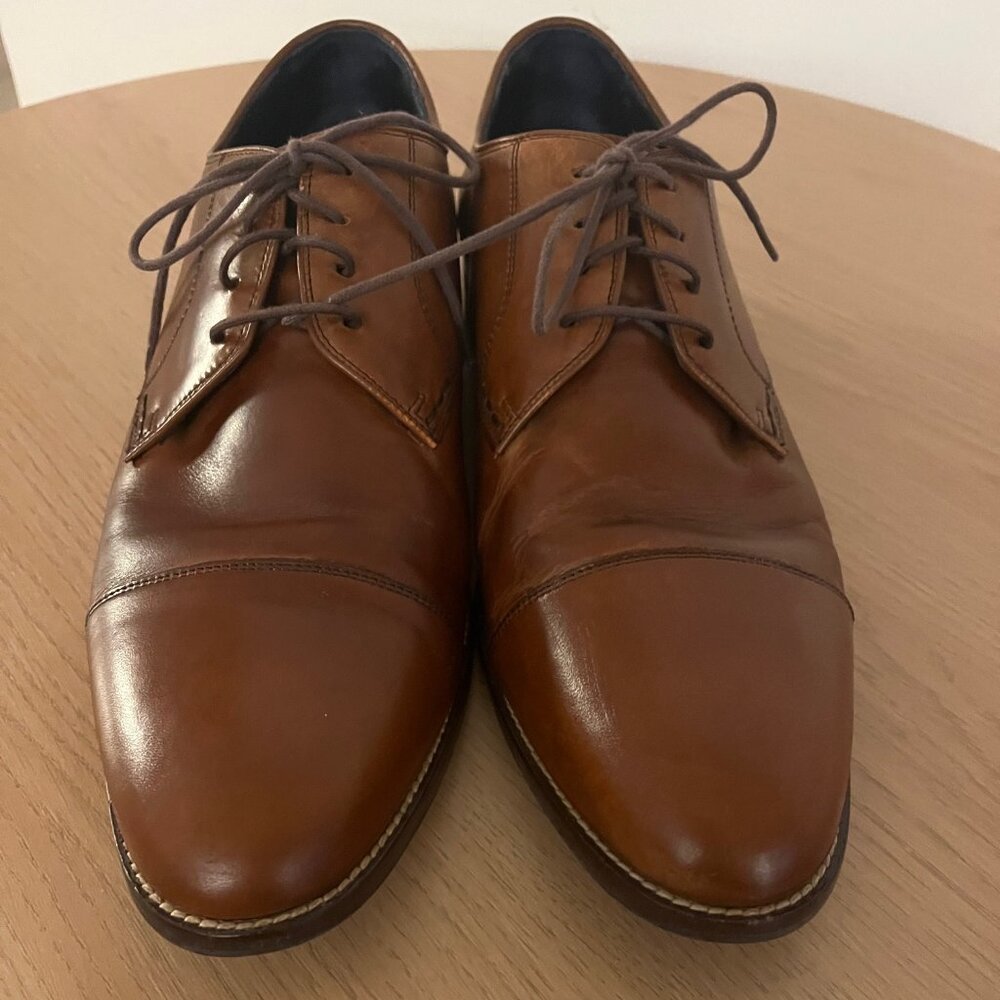 COLE HAAN LENOX HILL GRAND.OS. CAP TOE BROWN C11632 MENS US 11 DRESS SHOES